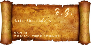 Haim Gusztáv névjegykártya